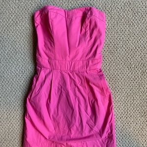 Fuschia strapless dress
